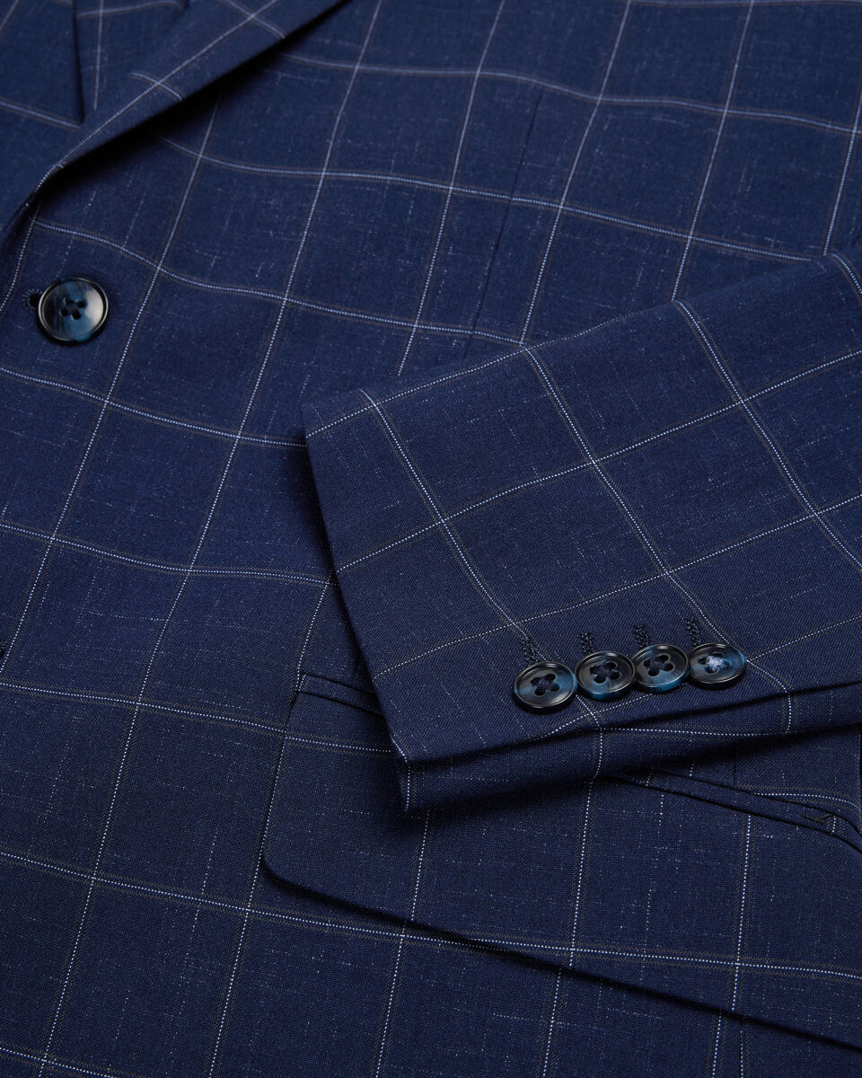 Sebastian Windowpane Check Tailored Jacket, Navy Windowpane, hi-res